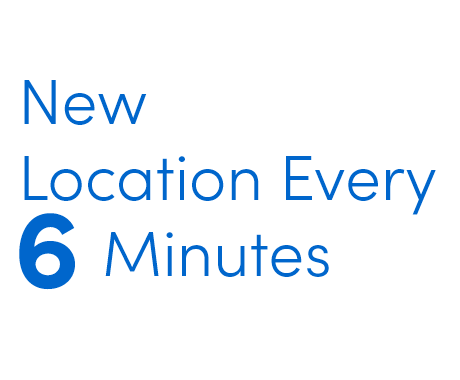 New location every 6 minutes